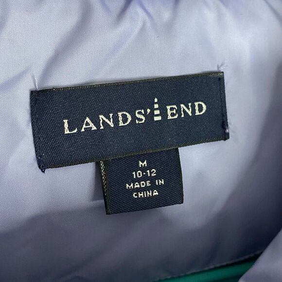 Lands End Down Puffer Vest Womens M 10-12 Purple Zip Pockets Gorpcore Outdoor - Picture 3 of 16